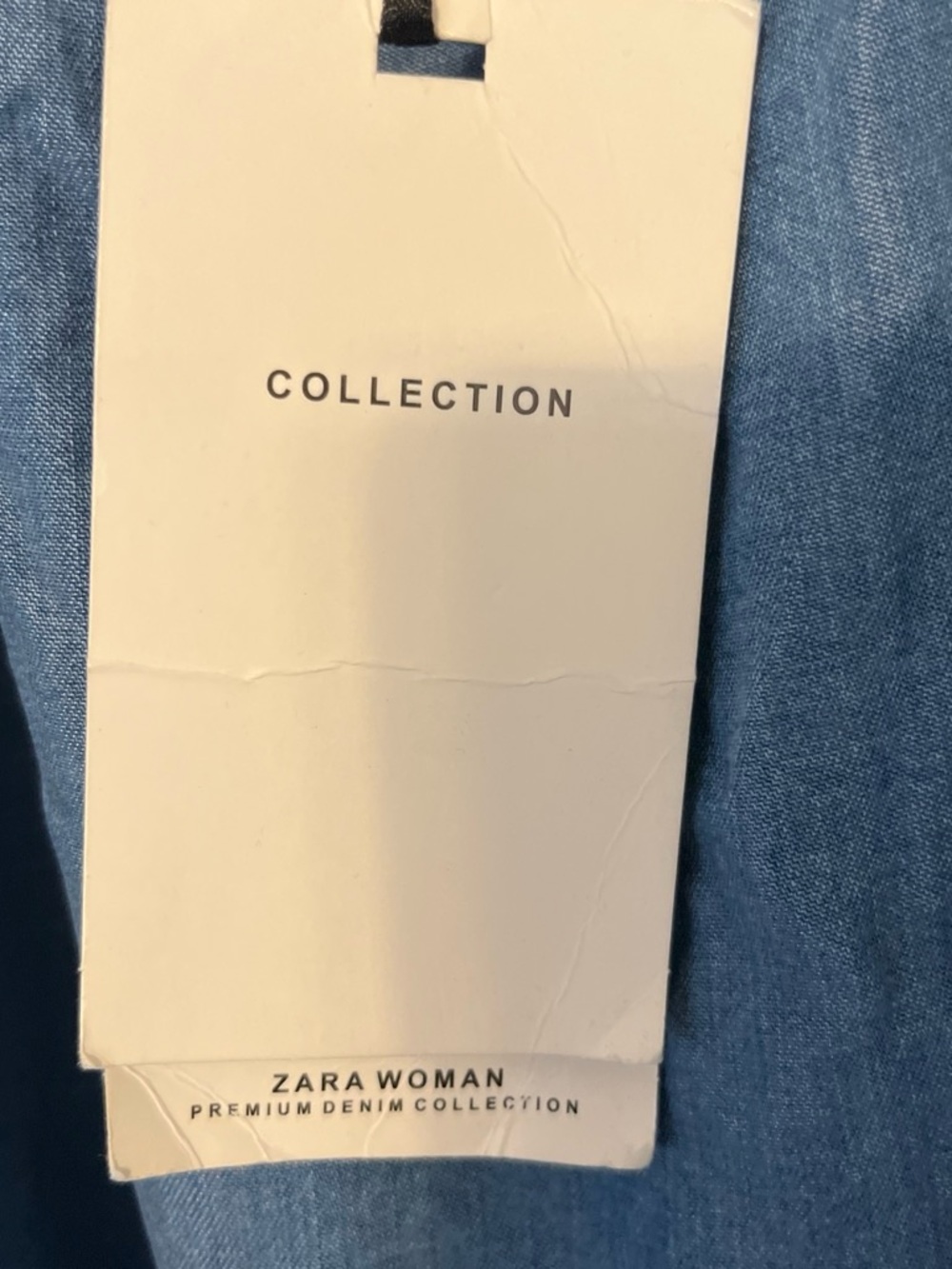 Zara Blue Linen-Style Women's Peasant Dress - Picture 2 of 2